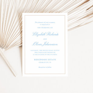 Classic Border Wedding Invitation Letterpress Card
