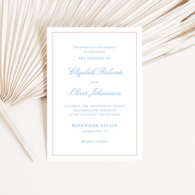 Classic Border Wedding Invitation Letterpress Card (Creator Uploaded)