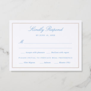 Classic Border Wedding Letterpress RSVP Card