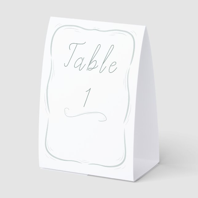 Classic Border Wedding Table Number Sign (Front)
