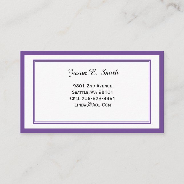 Classic Bordered Business Calling Card (Front)