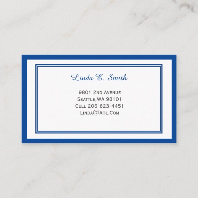 Classic Bordered Calling Card (Front)
