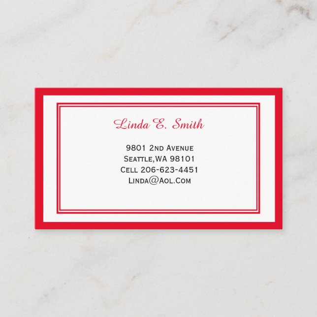 Classic Bordered Calling Card (Front)