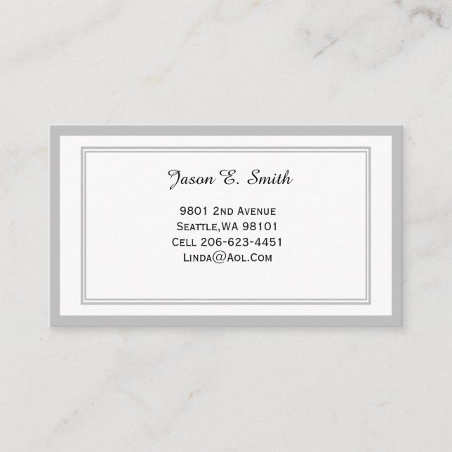 Classic Bordered Calling Card (Front)