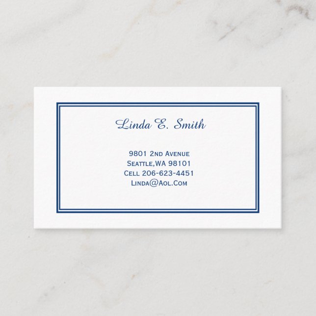 Classic Bordered Calling Card (Front)