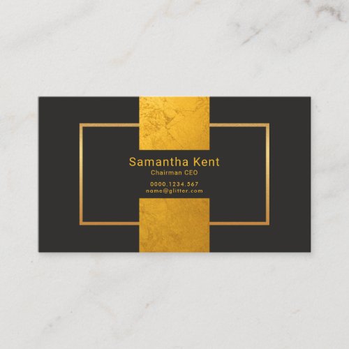 Classic Borders Gold Glitter Elegance Founder CEO Business Card
