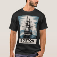 Classic Boston Harbor Massachusetts Vintage Ship