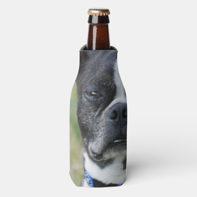 Classic Boston Terrier Dog Bottle Cooler (Bottle Front)