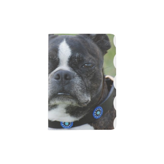 Classic Boston Terrier Dog Passport Holder (Front)
