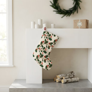 Classic Botanical Christmas Holiday Large Christmas Stocking