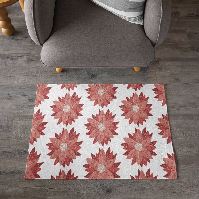 Classic Botanical Christmas Poinsettia Holiday Rug (Creator Uploaded)