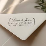 Classic Botanical Couple Names Wedding Address Self-inking Stamp<br><div class="desc">Custom-designed wedding return address stamp featuring hand-drawn style foliage with couple names and address.</div>