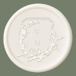 classic botanical crest monogram pearl wedding wax seal sticker<br><div class="desc">This design is part of a unique suite and collection - *The color of the text and paper is customizable Celebrate your special day with a custom monogram crest that makes your wedding details uniquely yours. This elegant design combines romantic botanical elements and traditional monogram lettering with a soft sage...</div>