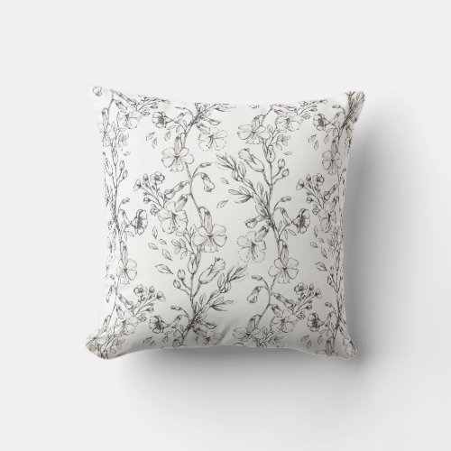 Classic Botanical Florals Wedding Gift Throw Pillow