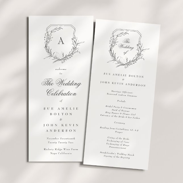 classic botanical monogrammed the wedding crest program (Creator Uploaded)
