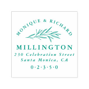 Classic Botanical Wedding Formal Return Address Self-inking Stamp