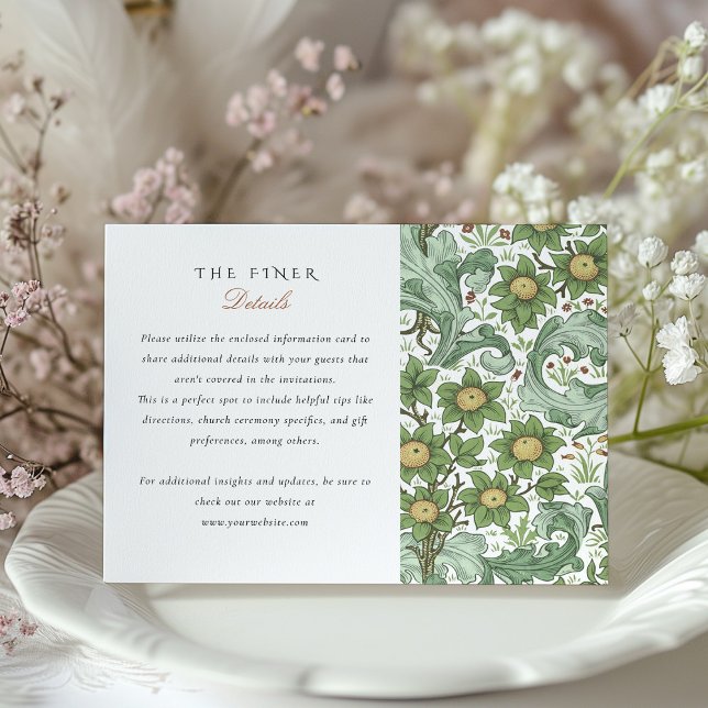 Classic Botanical Wedding Information Card (Creator Uploaded)