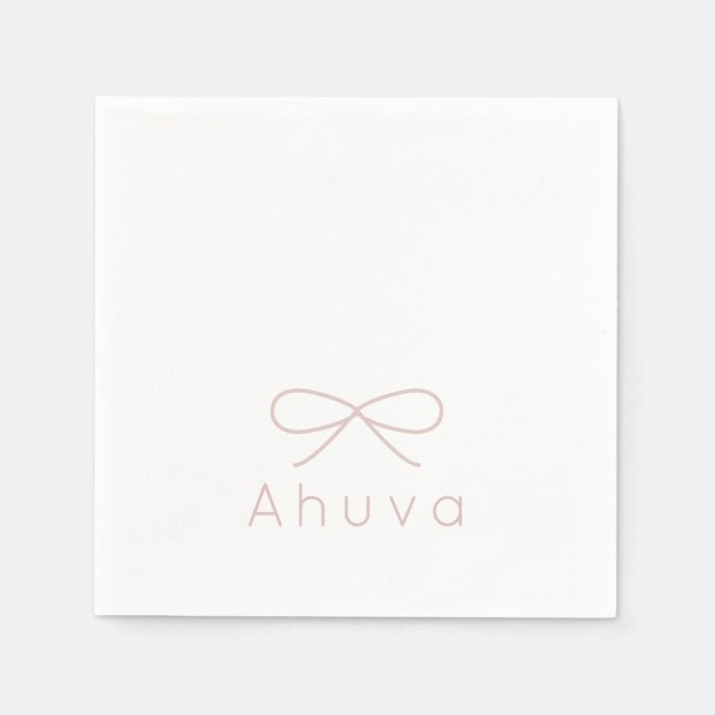 Classic Bow Cocktail Napkin in Muave Pink (Front)