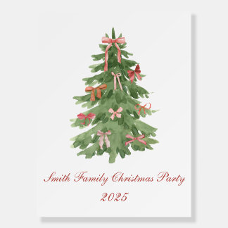 Classic Bow Tree Family Christmas Party Holiday Foam Board