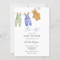 Classic Boy Baby Shower Invitation