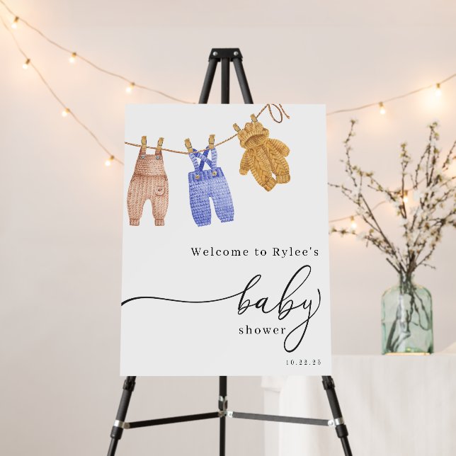 Classic Boy Baby Shower Welcome Foam Board (In Situ (Stand))