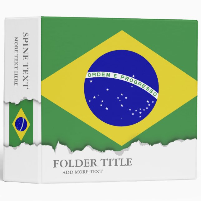Classic Brazilian Flag Binder (Front/Spine)
