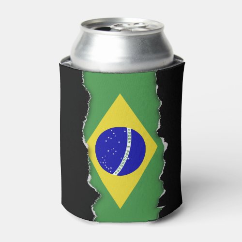 Classic Brazilian Flag Can Cooler