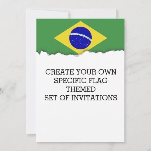 Classic Brazilian Flag Invitation
