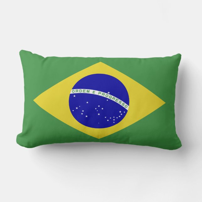 Classic Brazilian Flag Lumbar Pillow (Front)