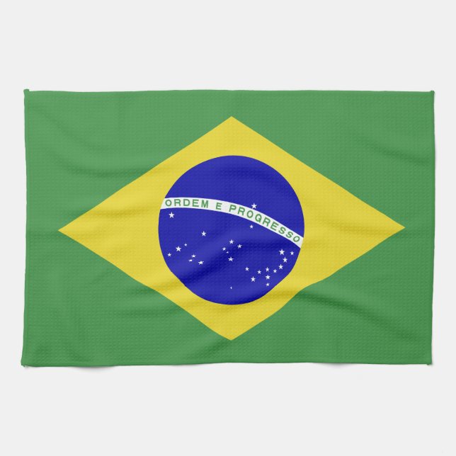 Classic Brazilian Flag Towel (Horizontal)