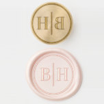 Classic Bride & Groom Horizontal Wedding Monogram Wax Seal Stamp<br><div class="desc">Add a personalized accent to your wedding invitations and holiday cards with this customizable wedding wax seal sticker.  It features classic typography and a circle accent. Personalize by adding your own monogram. This bride and groom monogram wax seal sticker are available in various colors.</div>