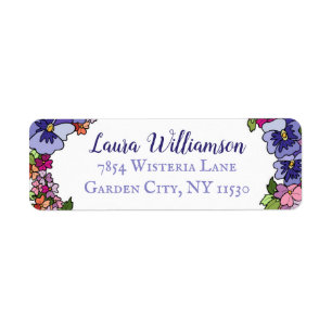 Classic Bright Floral Illustration Address Label