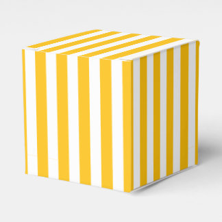 Classic Bright Sunny Yellow Orange & White Stripes Favor Boxes