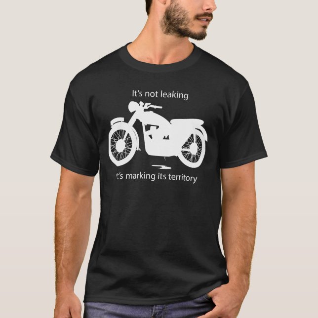 Classic British Motorcycle leaking oil T-Shirt (Front)