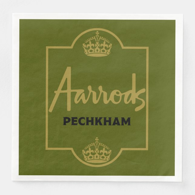 Classic British Novelty Gift Paper Dinner Napkins (Front)