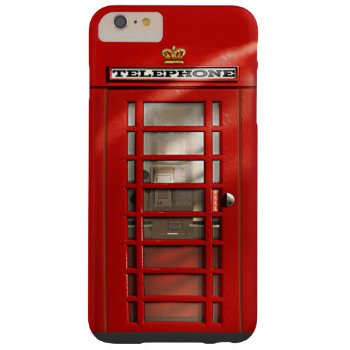 Classic British Red Telephone Box 6/6s Plus Case by EnglishTeePot at Zazzle