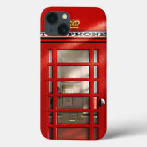 Vintage British Red Telephone Box Monogram Case-Mate iPhone Case