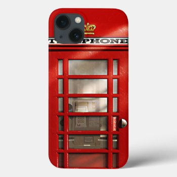 Classic British Red Telephone Box Iphone 13 Case by EnglishTeePot at Zazzle