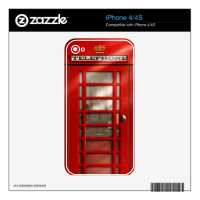 Classic British Red Telephone Box Decal For The iPhone 4S