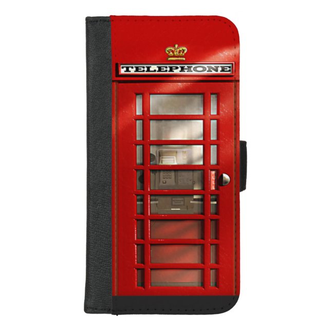 Classic British Red Telephone Box iPhone Wallet Case (Front)