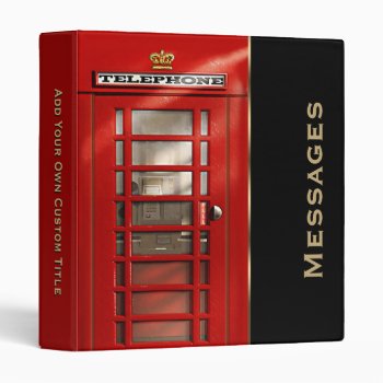 Classic British Red Telephone Box Personalized 3 Ring Binder by EnglishTeePot at Zazzle