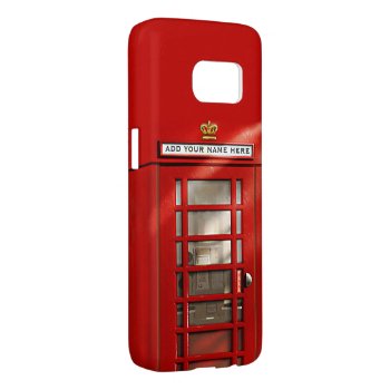 Classic British Red Telephone Box Personalized Samsung Galaxy S7 Case by EnglishTeePot at Zazzle