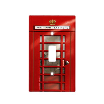 Classic British Red Telephone Box Personalized Light Switch Cover by EnglishTeePot at Zazzle
