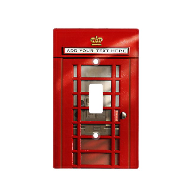 Classic British Red Telephone Box Personalized Light Switch Cover (Front)