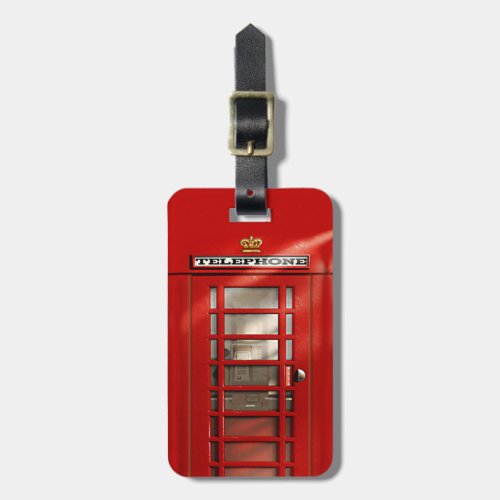 Classic British Red Telephone Box Personalized Luggage Tag