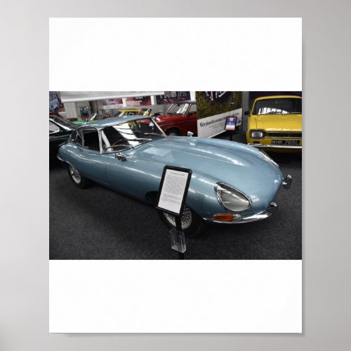 classic British sports car e type jaguar poster
