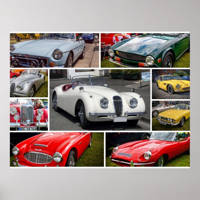 Classic British Sports Cars Poster (Front)
