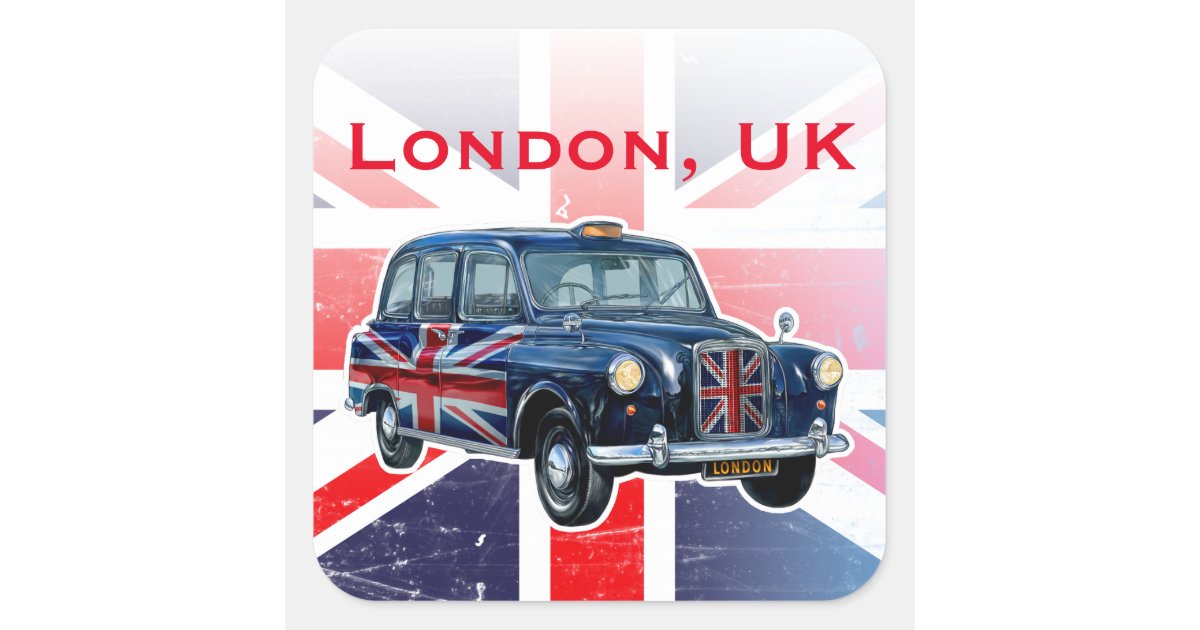 Classic British Taxicab Square Sticker | Zazzle