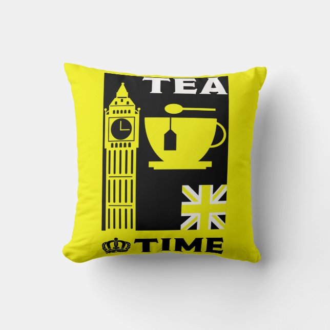 Classic British Tea Drinkers      Throw Pillow (Front)