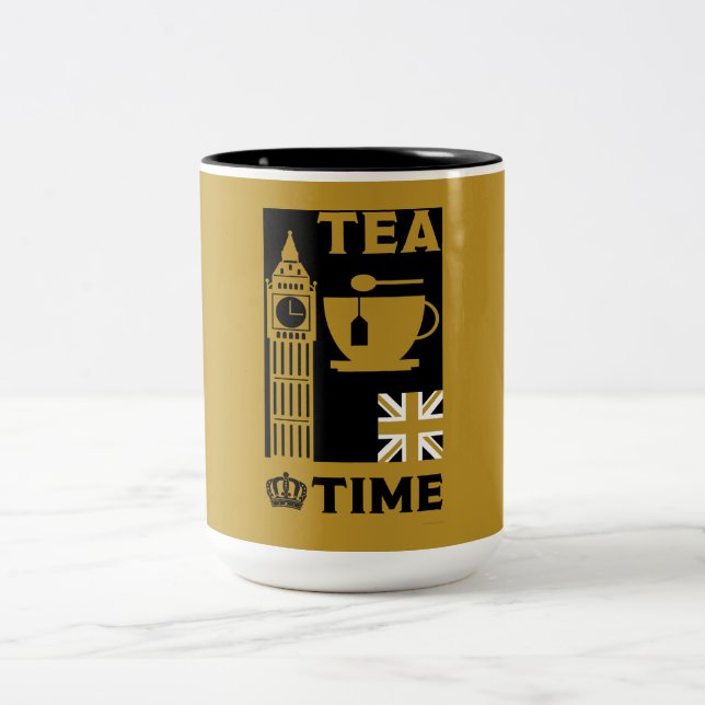 Classic British Tea Drinkers Two-Tone Coffee Mug (Center)